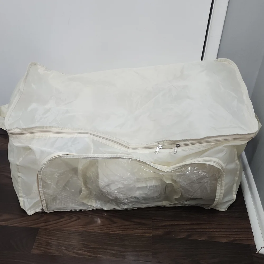Large Storage Bag For Blankets Sheets Towels 3 Comparments With Zippers